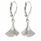 Sterling Silver 925 Fan Leaf Drop Earrings "Flabel"