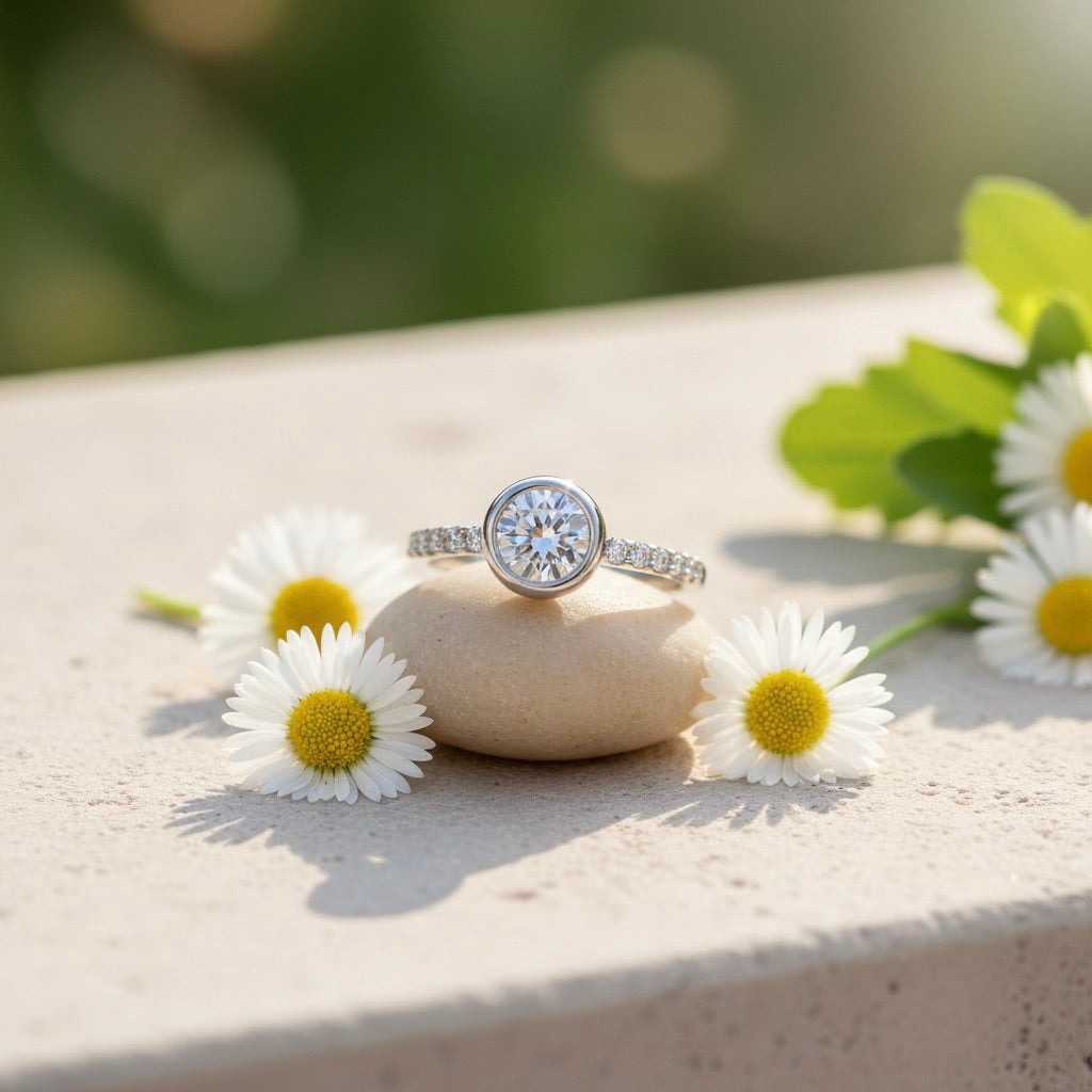 Sterling Silver 925 Single Solitaire Stone CZ Ring "Nora"