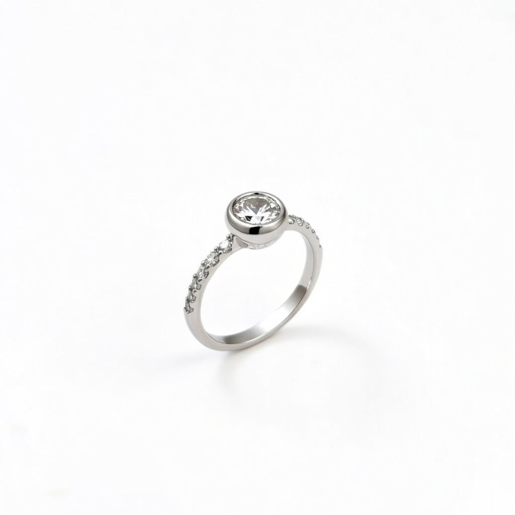 Sterling Silver 925 Single Solitaire Stone CZ Ring "Nora"