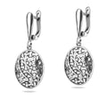 Sterling Silver 925 Drop Oval Earrings "Secret Garden"