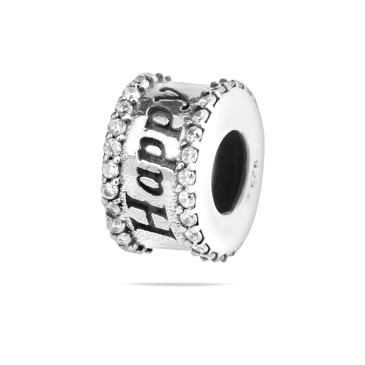 Sterling Silver 925 Sparkling Bracelet Bead Charm “Happy Birthday”
