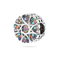 Sterling Silver 925 Multicolour Heart Accent Bracelet Bead Charm “Blooming Joy”