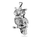 Sterling Silver 925 Owl Oxidised Pendant "Oracle"