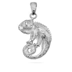 Sterling Silver 925 CZ Chameleon Pendant "Ziggy"