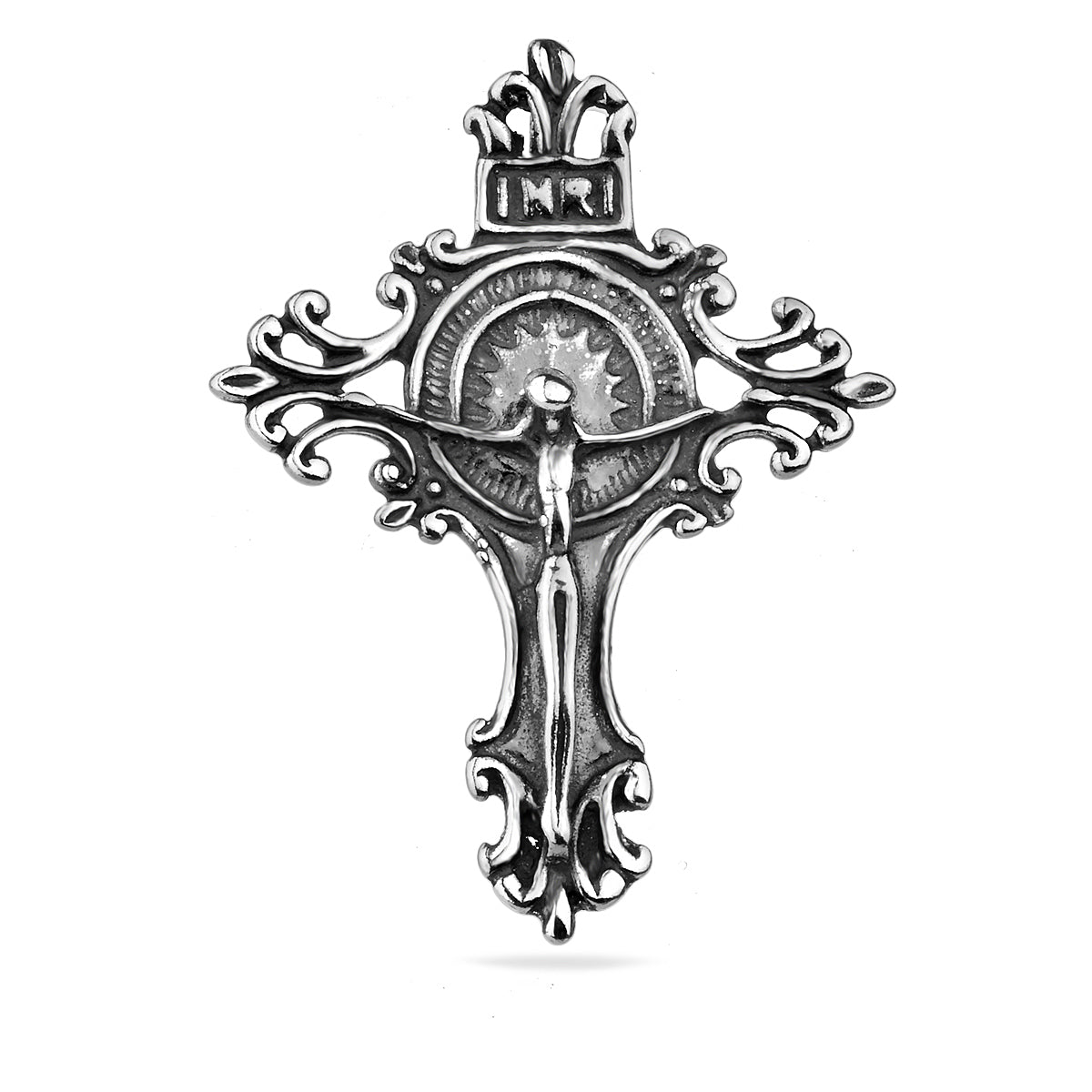 Sterling Silver 925 Cross Crucifix Pendant "INRI"