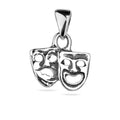Sterling Silver 925 Drama Mask Pendant "Thalia and Melpo"