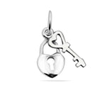 Sterling Silver 925 Heart Lock Key Pendant "Soulmate"