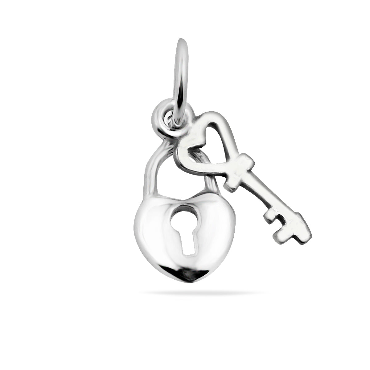 Sterling Silver 925 Heart Lock Key Pendant "Soulmate"