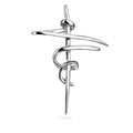 Sterling Silver 925 Cross Pendant "Braid"