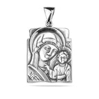 Sterling Silver 925 Virgin Mary and Child Pendant "Holy Icon"