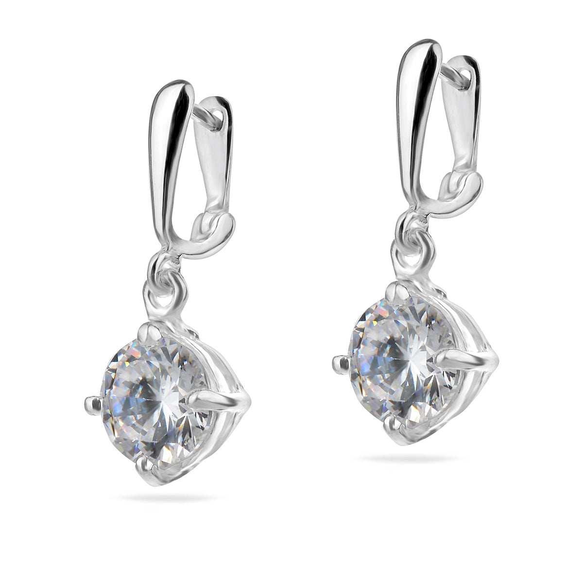 Sterling Silver 925 Drop Dangle CZ Earrings "Blink"