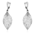 Sterling Silver 925 Leaf Dangle Earrings “Silver Nature”