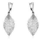 Sterling Silver 925 Leaf Dangle Earrings “Silver Nature”