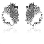 Sterling Silver 925 Oxidised Sunburst Earrings “Abstract Flare”