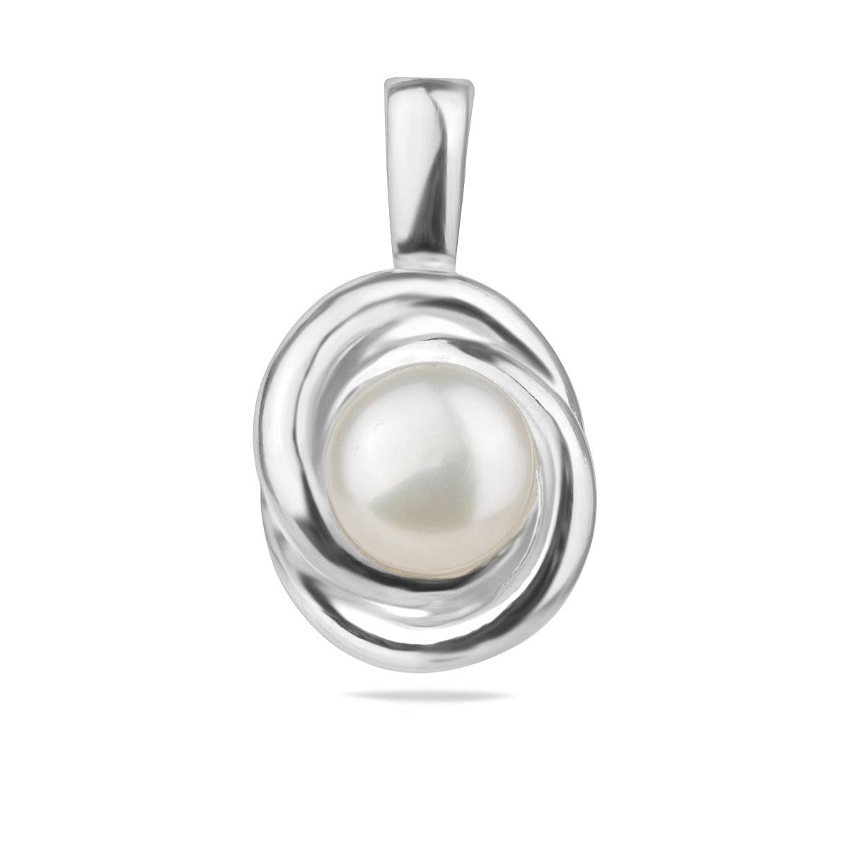 Sterling Silver 925 Freshwater Pearl Pendant “Twisted Grace”