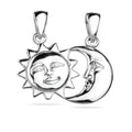 Sterling Silver 925 Sun and Moon Pendant “Soluna”