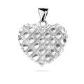Sterling Silver 925 Textured Heart Pendant “Woven Love”