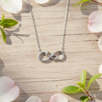 Sterling Silver 925 Double Infinity Heart Necklace Pendant "Aeterna"