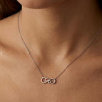 Sterling Silver 925 Double Infinity Heart Necklace Pendant "Aeterna"