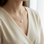 Sterling Silver 925 Heart Charm Chain Necklace "Cora"