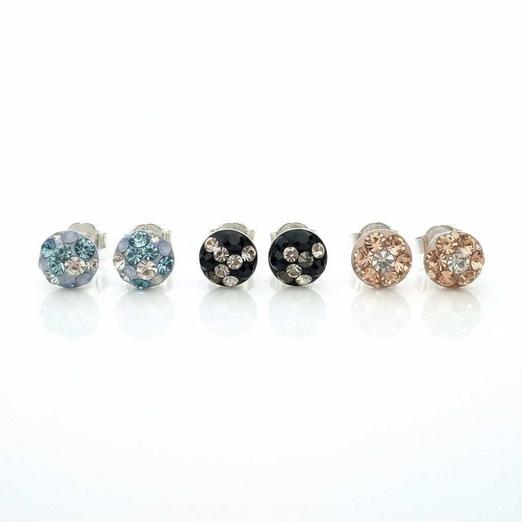 Sterling Silver 925 Swarovski Crystal Stones Stud Earrings "Freya"