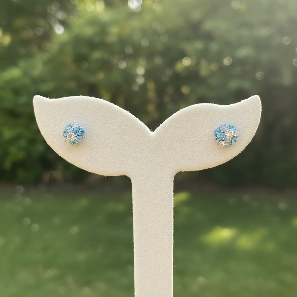 Sterling Silver 925 Swarovski Crystal Stones Stud Earrings "Freya"