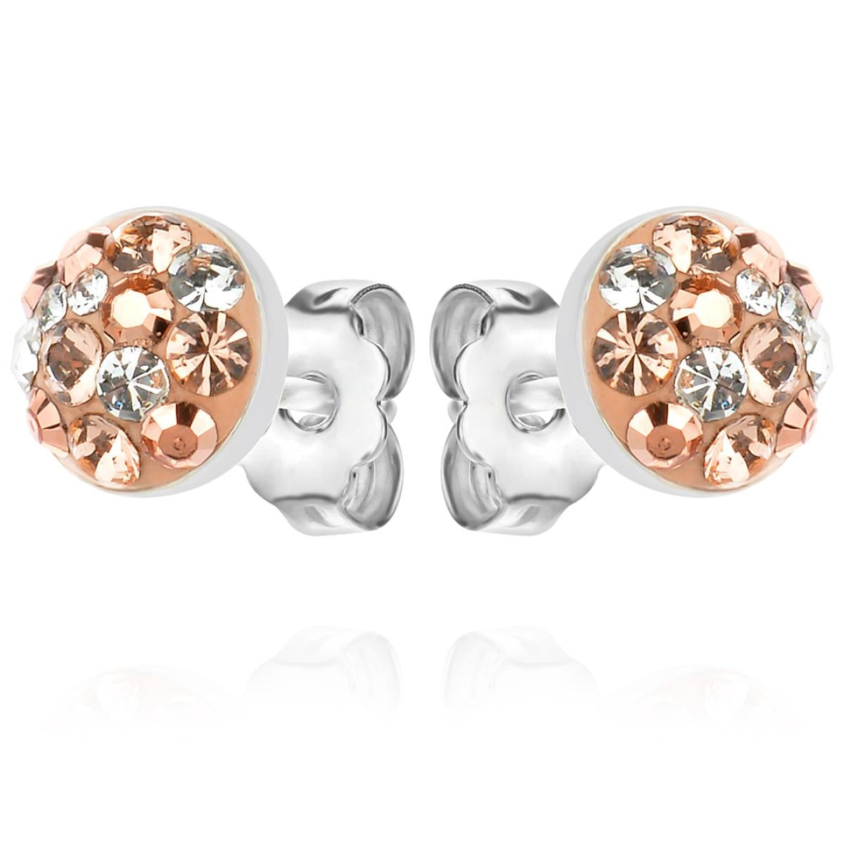 Sterling Silver 925 Swarovski Crystal Stones Stud Earrings "Freya"