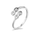 Sterling Silver 925 Double Infinity Wrap Adjustable Ring "Elysia"