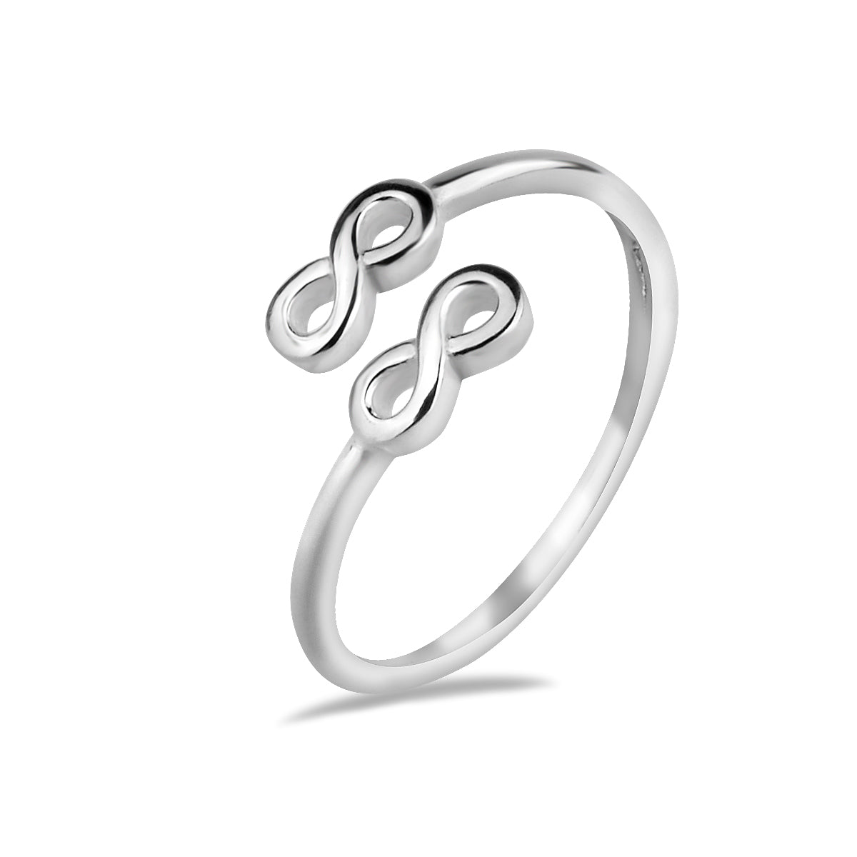Sterling Silver 925 Double Infinity Wrap Adjustable Ring "Elysia"