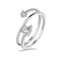 Sterling Silver 925 Adjustable CZ Gemstones Ring "Twyla"