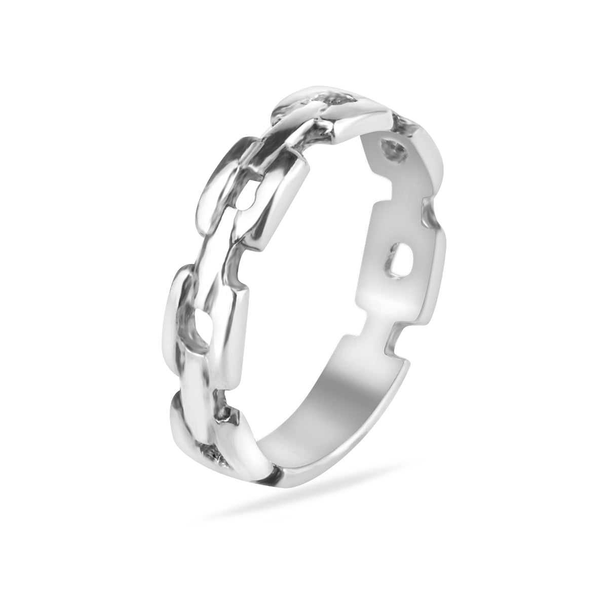 Sterling Silver 925 Chain Link Band Ring "Cadena"
