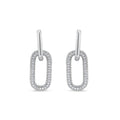 Sterling Silver 925 Dangle Drop Earrings “Urban Link”
