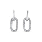 Sterling Silver 925 Dangle Drop Earrings “Urban Link”