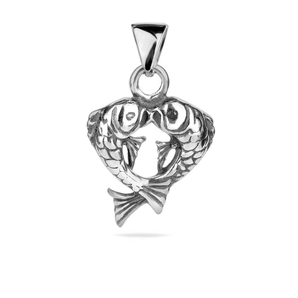 Sterling Silver 925 Intertwined Fish Pisces Pendant "Twin Tides"