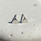 Sterling Silver 925 Triangle Stud Earrings "Trinity"