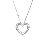 Sterling Silver 925 Open Heart Necklace Pendant “Forever”