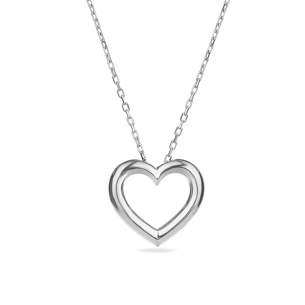 Sterling Silver 925 Open Heart Necklace Pendant “Forever”