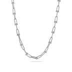 Sterling Silver 925 Chain Link Necklace "The U"