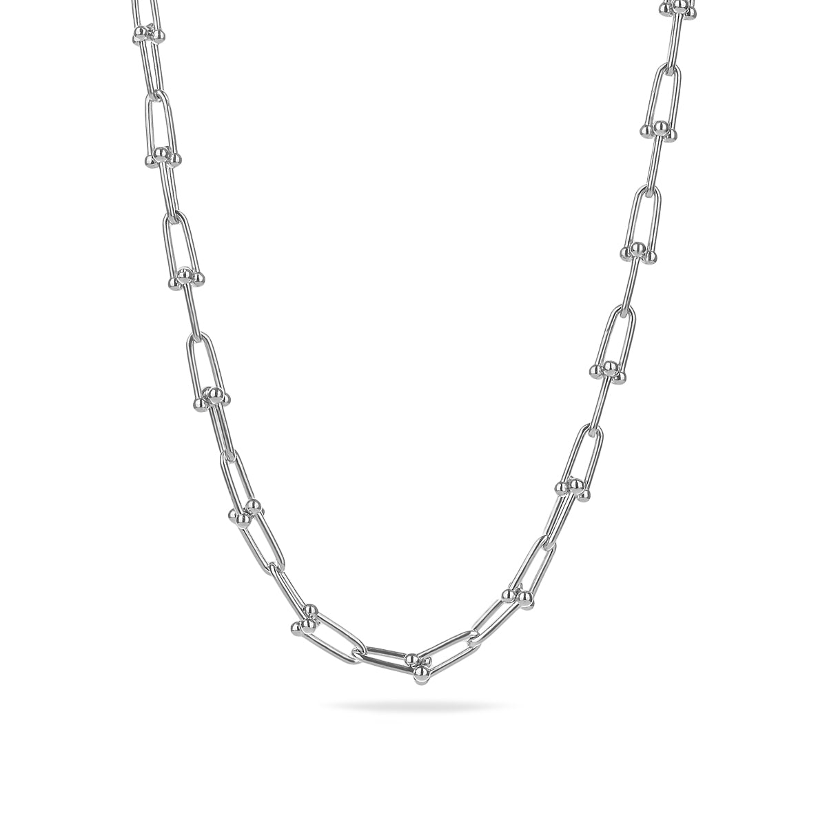 Sterling Silver 925 Chain Link Necklace "The U"