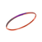 Sterling Silver 925 Rose Gold CZ Bangle Bracelet "Ombre"