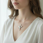 Sterling Silver 925 Guardian Angel Pendant "Blessed Light"