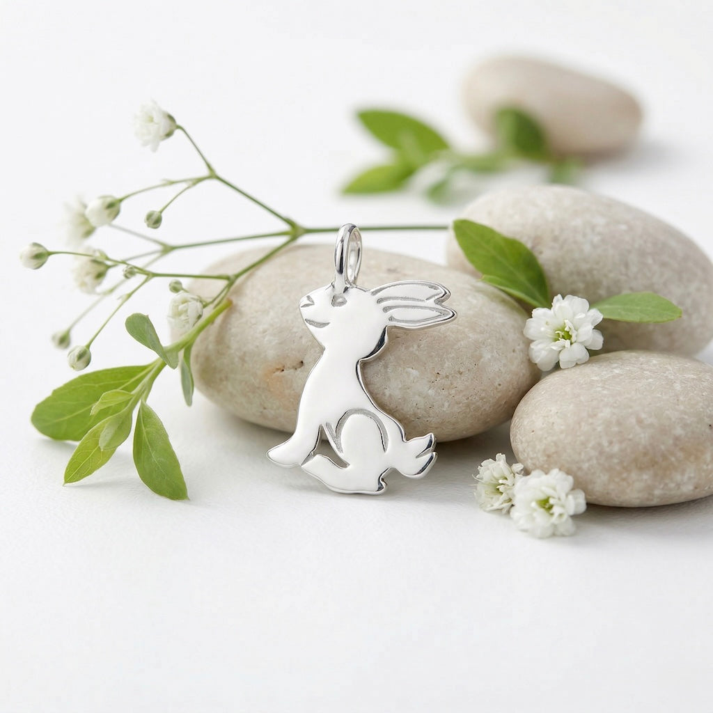 Sterling Silver 925 Bunny Pendant "Lapin"