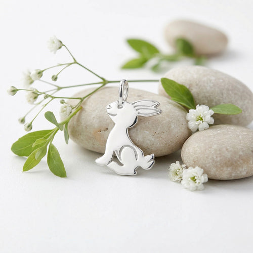 Sterling Silver 925 Bunny Pendant "Lapin"