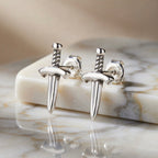 Sterling Silver 925 Sword Stud Earrings “Valour”
