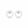 Sterling Silver 925 Open Circle Stud Earrings "Minimal Circle"