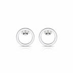 Sterling Silver 925 Open Circle Stud Earrings "Minimal Circle"