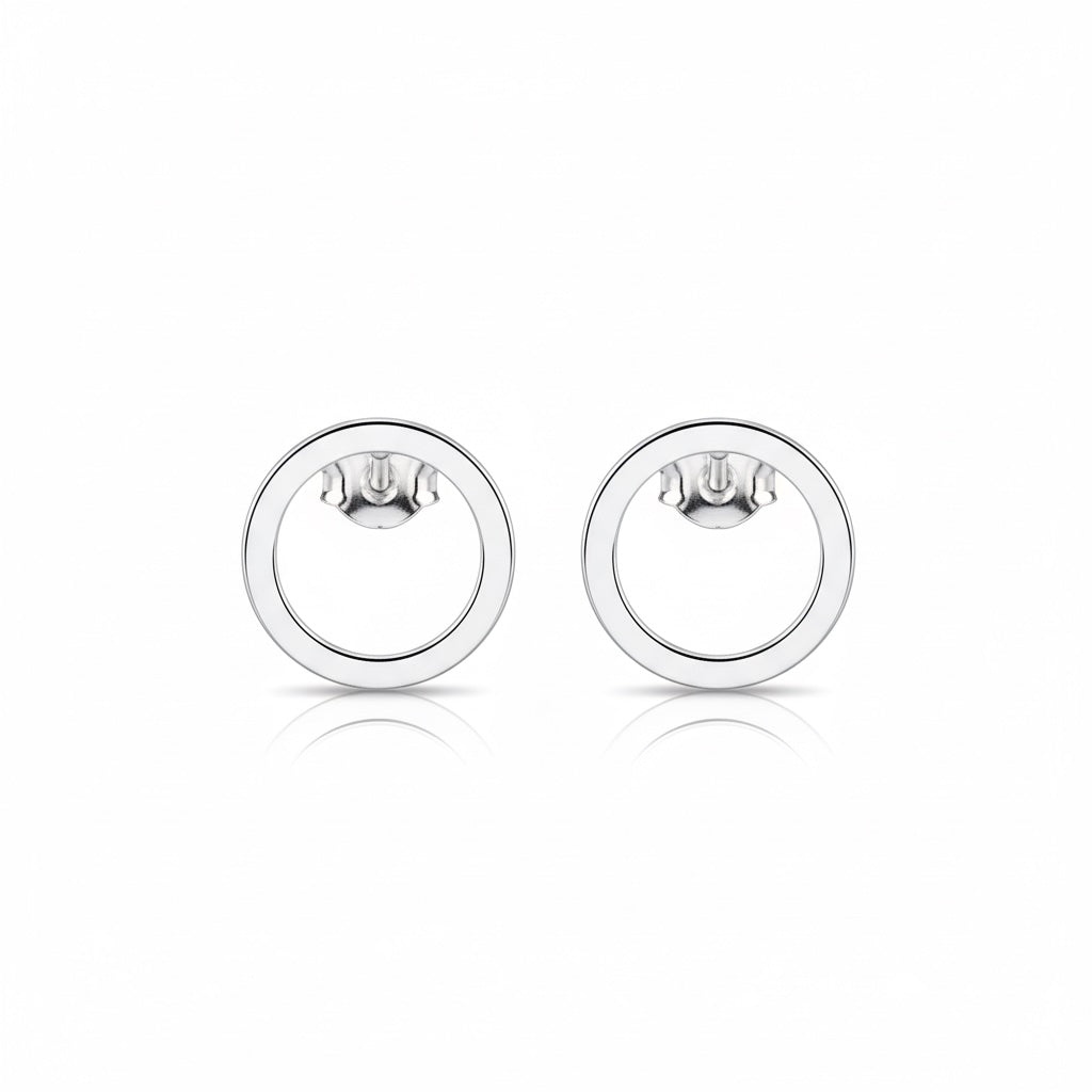 Sterling Silver 925 Open Circle Stud Earrings "Minimal Circle"