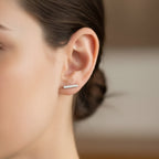Sterling Silver 925 Bar Stud Earrings "Minimalist Bar"