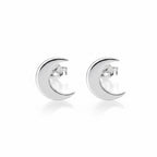 Sterling Silver 925 Moon Stud Earrings "Good Night"