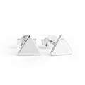 Sterling Silver 925 Triangle Stud Earrings "Trinity"